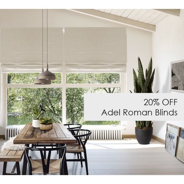 Made To Measure Roman Blinds -  White linen fabric for Roman blinds, Oeko-Tex certified