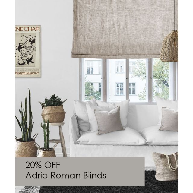 Made To Measure Roman Blinds - Adria Natural Linen - Our Super Saver choice for Roman blinds only