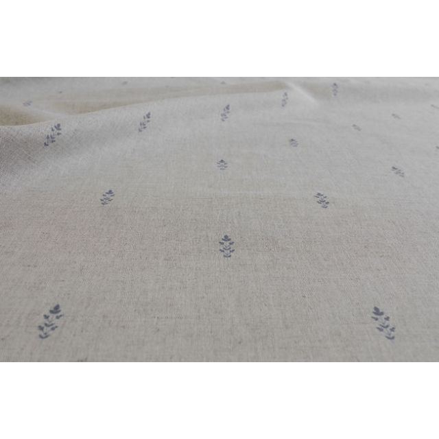 Asli Ash - Natural fabric with classical grey pattern