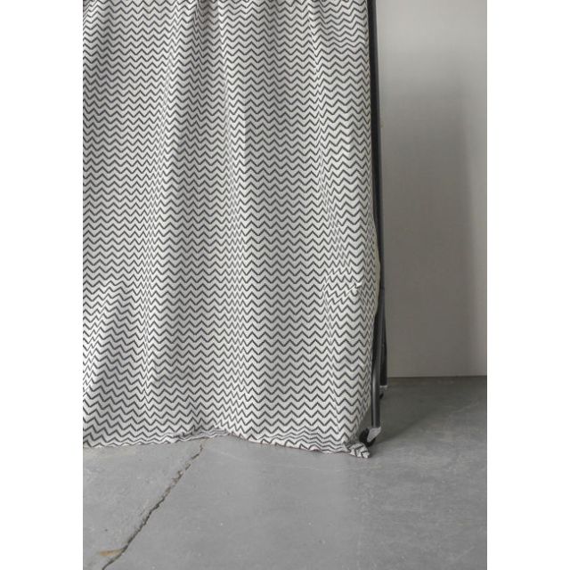 Azig Ash - Linen Cotton mix Fabric printed with Grey