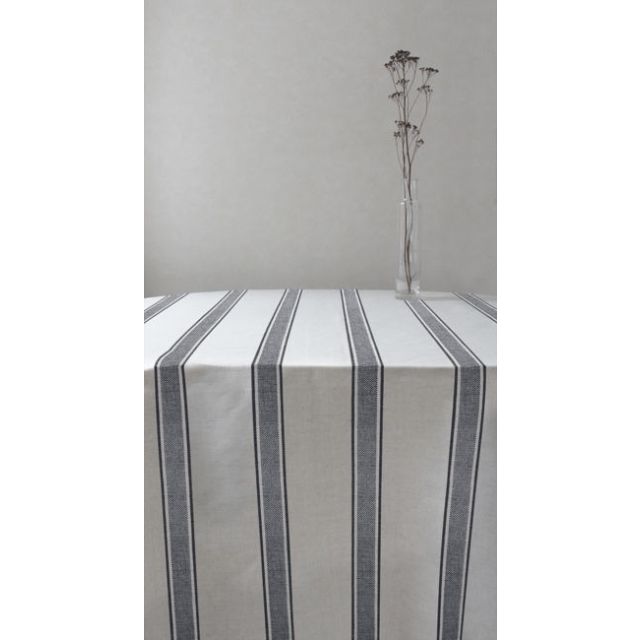 Bella Ash - Curtain fabric with Grey stripes
