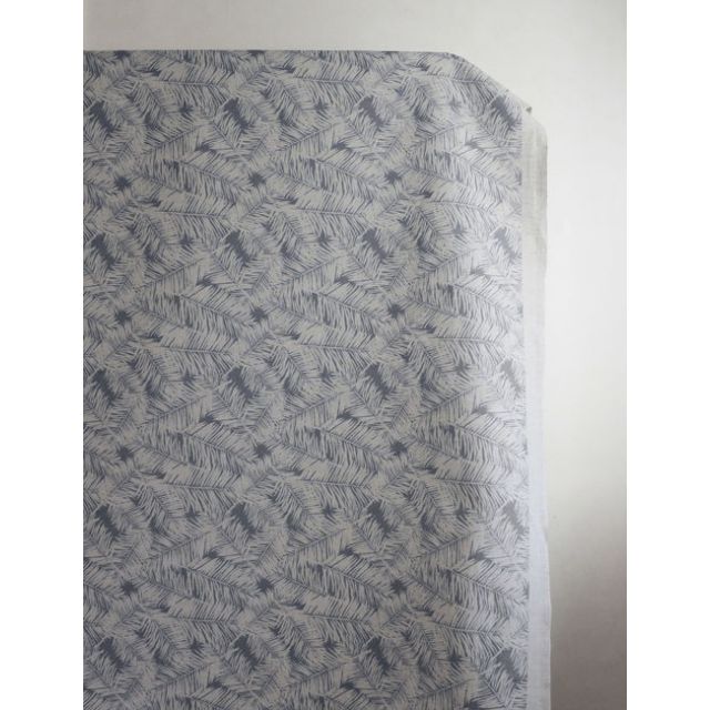 Gabi Ash - Curtain fabric, Grey botanical leaf pattern