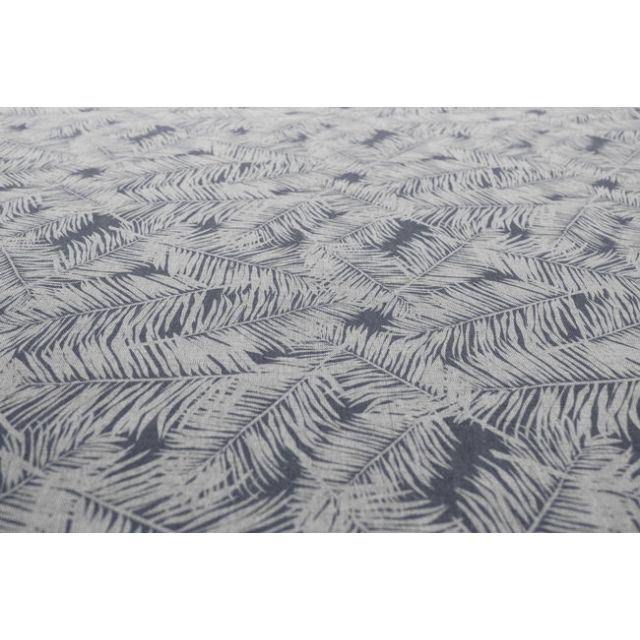 Gabi Ash - Curtain fabric, Grey botanical leaf pattern