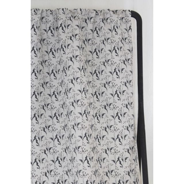 Henrika Ash - Curtain fabric with Grey and Black print