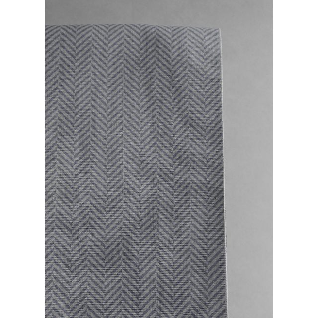 Hugo Ash Curtain fabric, Herringbone pattern. Linen Cotton Mix
