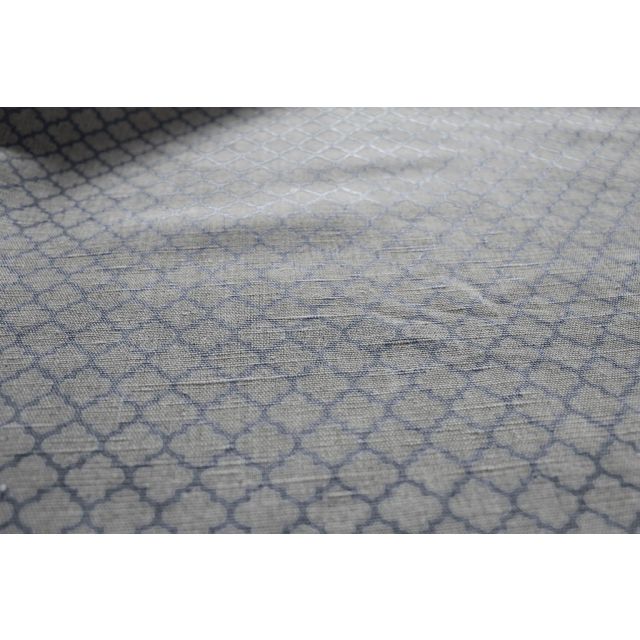 Jonna Ash - Curtain fabric, grey moroccan clover pattern