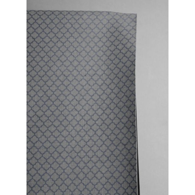 Jonna Ash - Curtain fabric, grey moroccan clover pattern