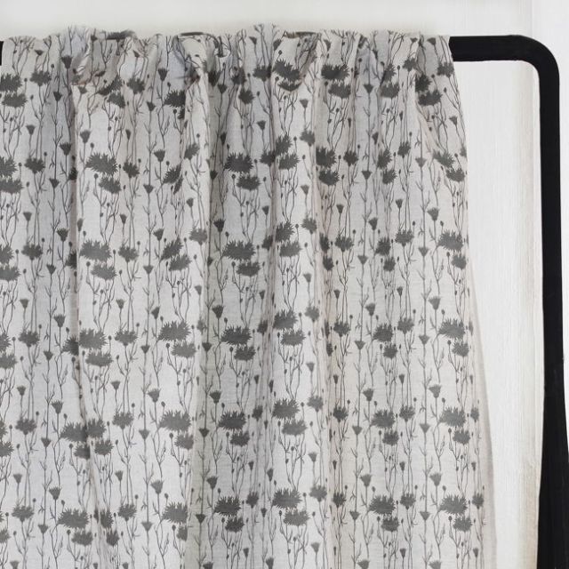 Margrete Ash - Curtain fabric with Grey print