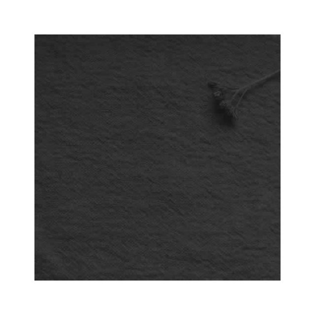 Bianco Asphalt Dark Grey Linen Fabric, Prewashed 