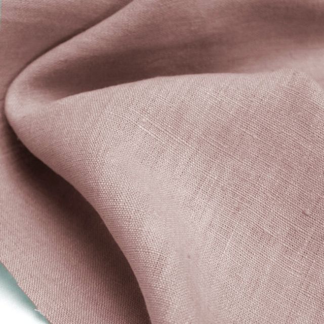 Bianco Misty Rose - Pink pre-washed 100% linen fabric