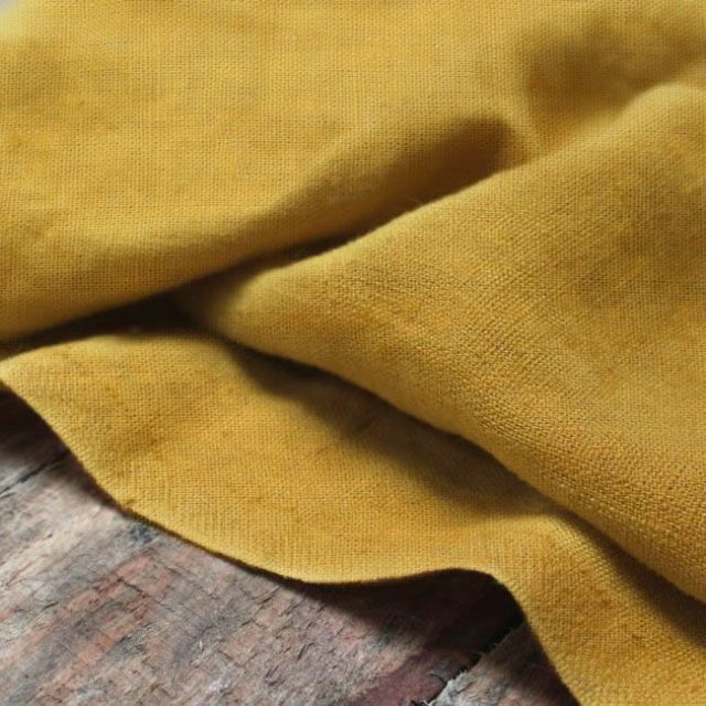Bianco Mustard Linen Fabric