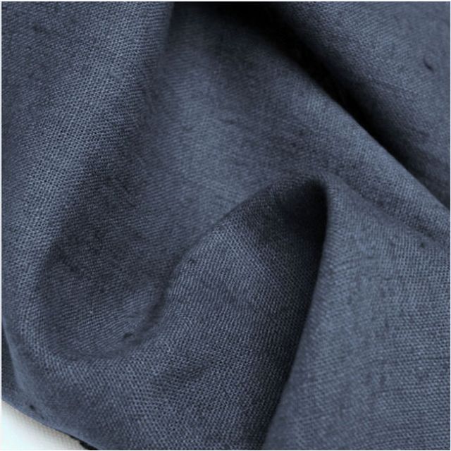 Bianco Navy, Prewashed Dark blue linen