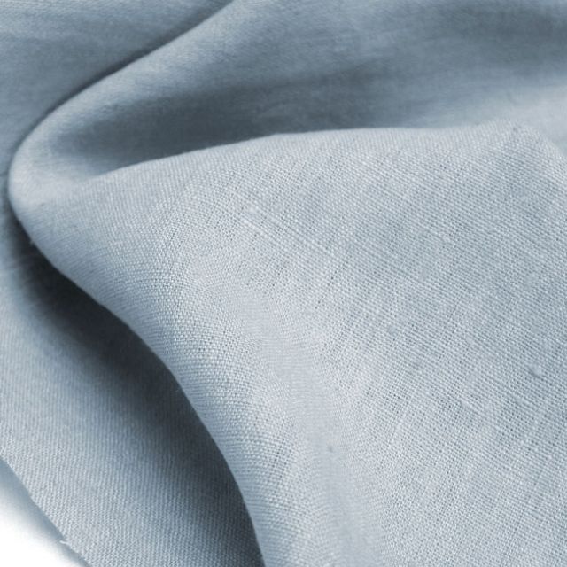 Bianco Pale Blue - pre-washed linen fabric