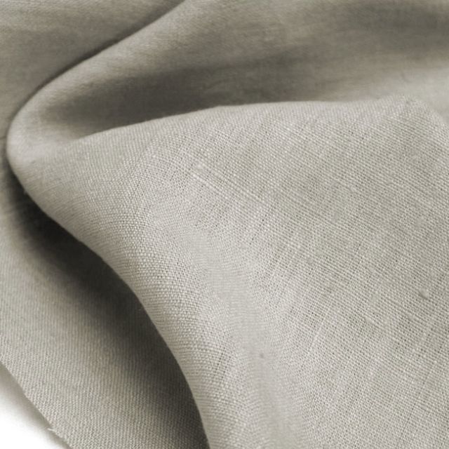 Bianco Pearl - Grey pre-washed 100% linen fabric