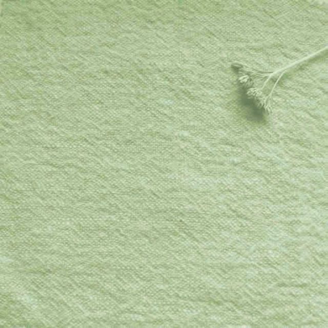 Bianco Sage - Stonewashed soft green linen fabric