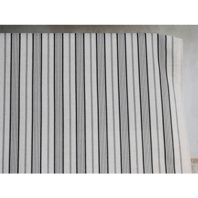 Freja Black - Curtain fabric with Black stripes