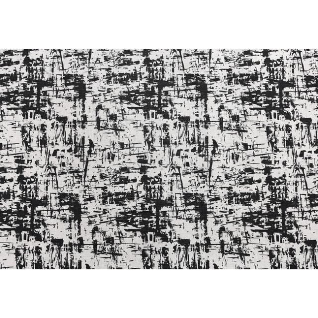 Grunge Black - Curtain fabric, abstract Black pattern
