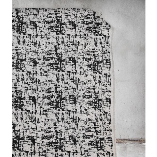 Grunge Black - Curtain fabric, abstract Black pattern