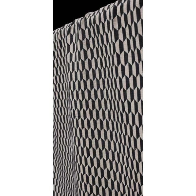 Lana - Noir - Fabric for curtains,Black Print