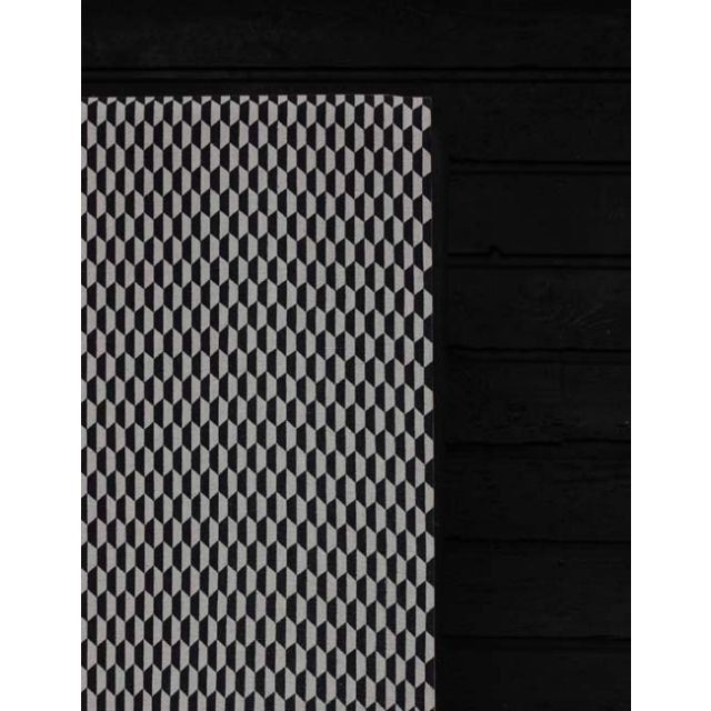 Lana - Noir - Fabric for curtains,Black Print