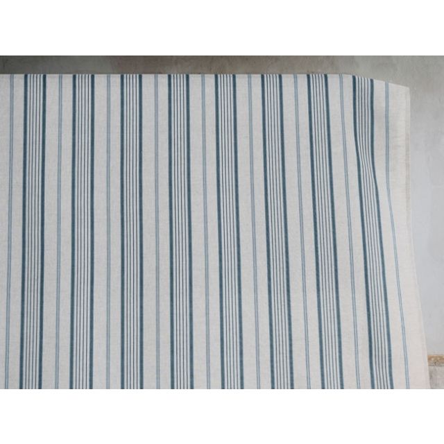 Freja Blue Stone - Curtain fabric with Blue stripes