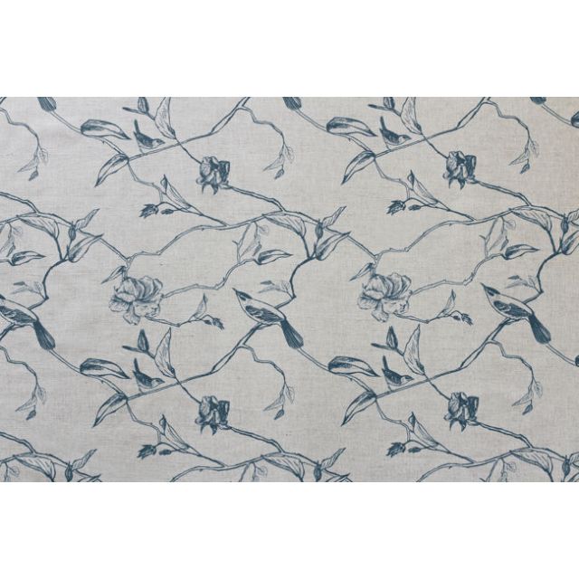 Gardenia Blue Stone - Blue Botanical / bird pattern