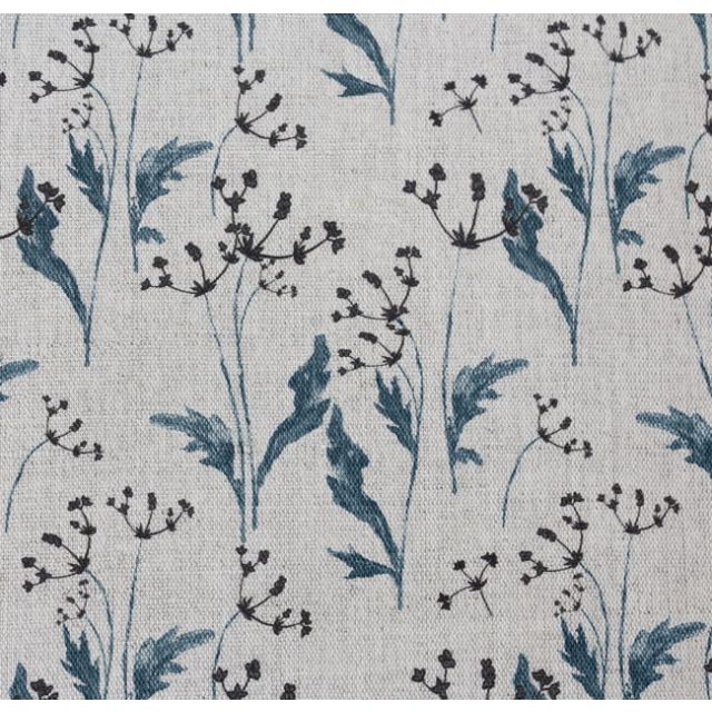 Henrika Blue Stone - Curtain fabric with Blue and Black print
