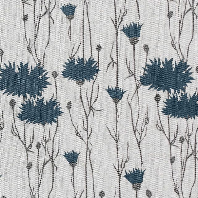 Margrete Blue Stone - Curtain fabric with blue print