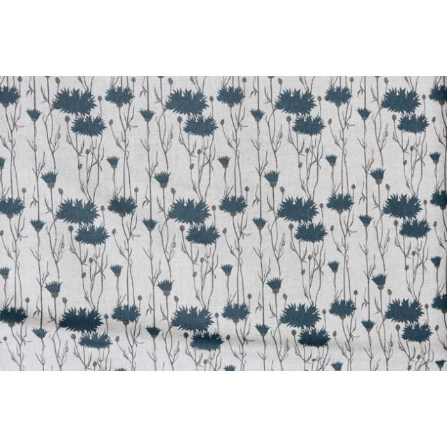 Margrete Blue Stone - Curtain fabric with blue print