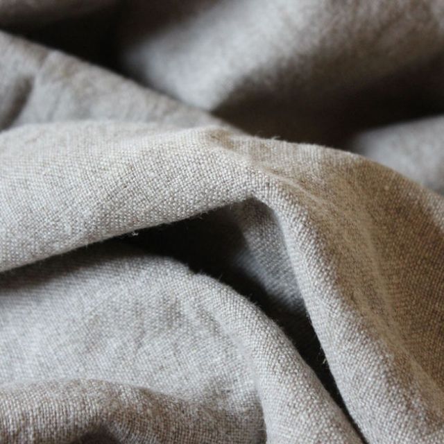 Carina Oatmeal - Double width linen fabric