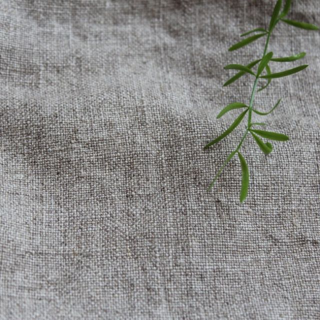 Carina Oatmeal - Double width linen fabric
