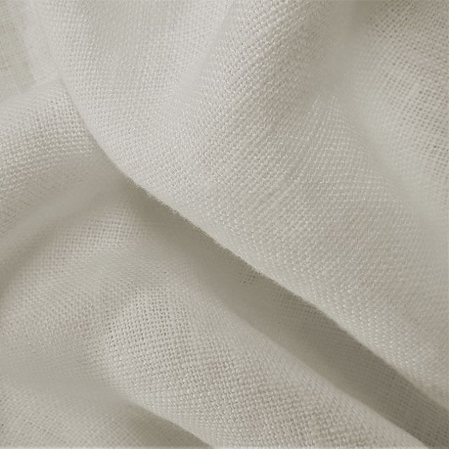 Carina Off-White - Double width White linen fabric