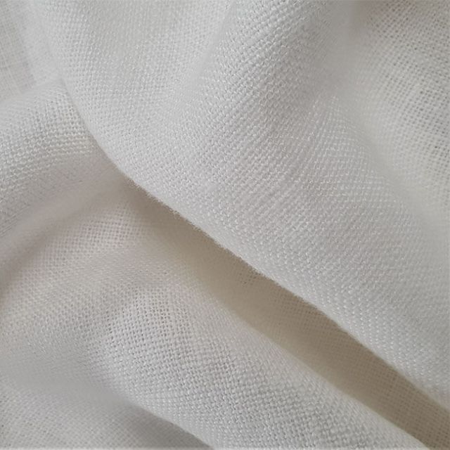 Carina White - Double Width Linen Fabric