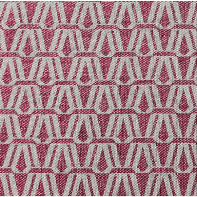 Elva Cherry - Natural curtain fabric, Red contemporary print