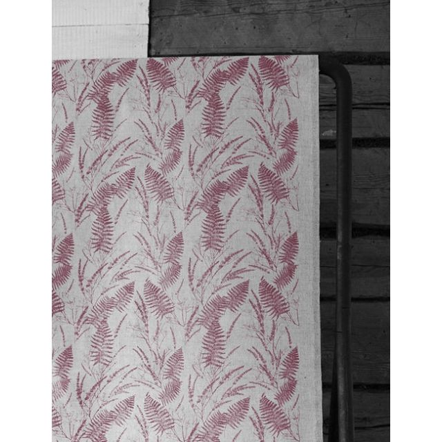 Fernia Cherry - Fabric for curtains with Red pattern