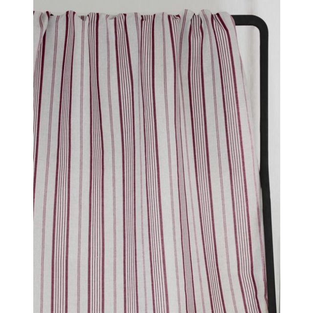 Freja Cherry - Curtain fabric with Red stripes