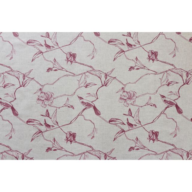 Gardenia Cherry - Red Botanical / bird pattern