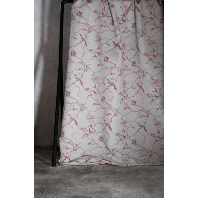 Gardenia Cherry - Red Botanical / bird pattern