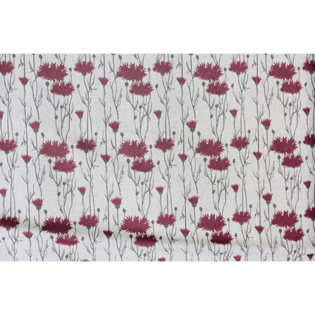 Margrete Cherry - Curtain fabric with Red print