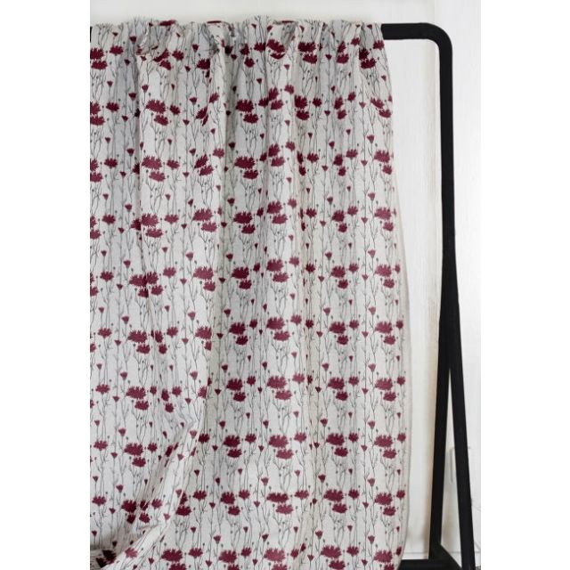 Margrete Cherry - Curtain fabric with Red print