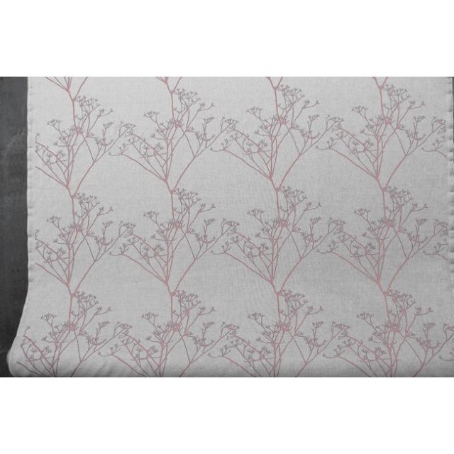 Chervil Dusty Pink, Natural fabric with Pink print, repeat