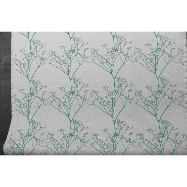 Chervil Fern, Natural fabric with Green print, repeat