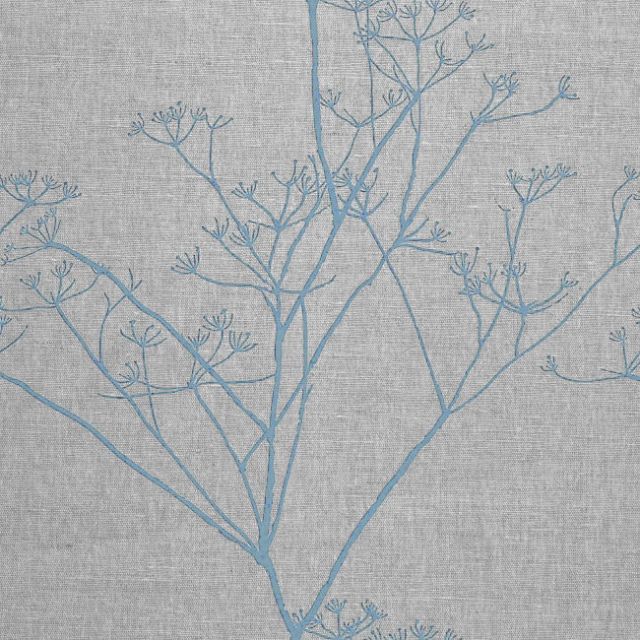 Chervil Sky, Natural fabric with Blue print