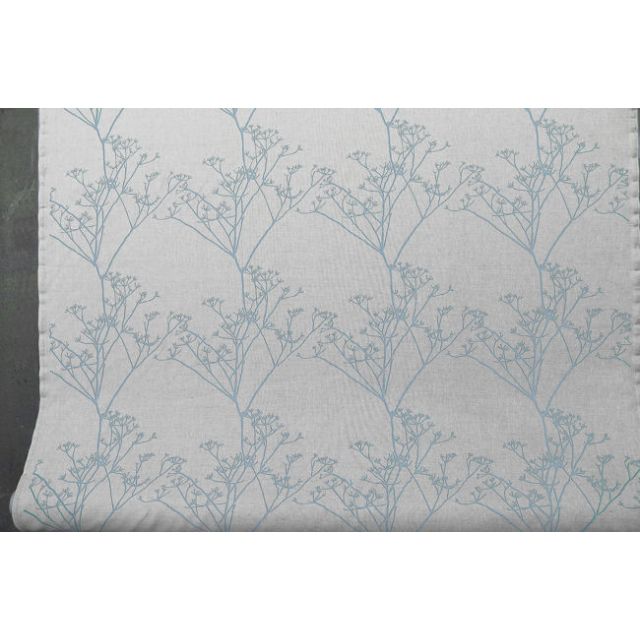 Chervil Sky, Natural fabric with Blue print, repeat
