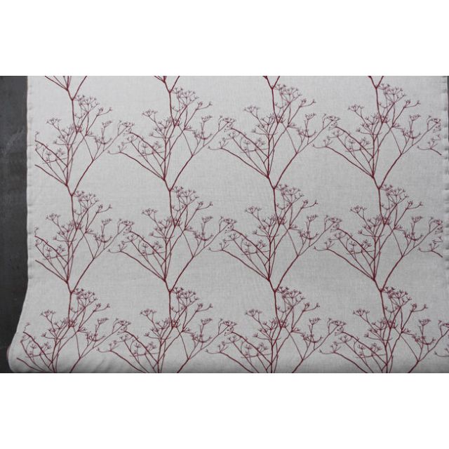 Chervil Wine, Natural fabric with Red print, repeat