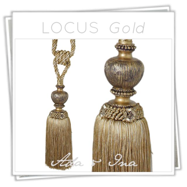 Locus curtain tieback with gold resin detail  - 11 colours