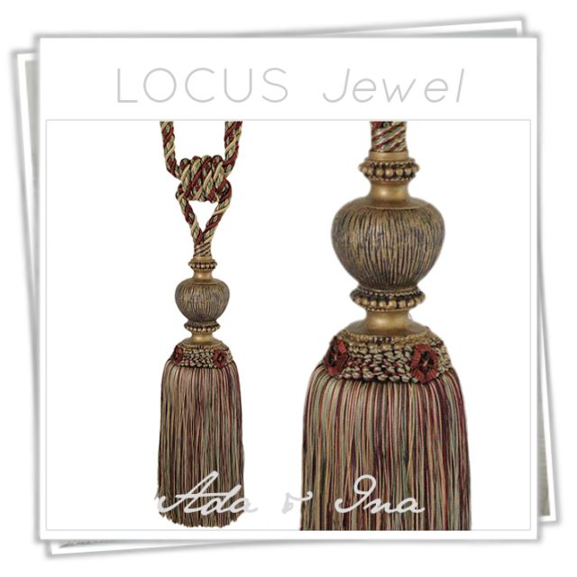 Locus curtain tieback with gold resin detail  - 11 colours