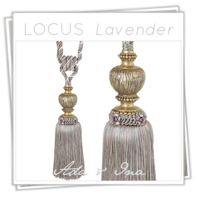 Locus curtain tieback with gold resin detail  - 11 colours