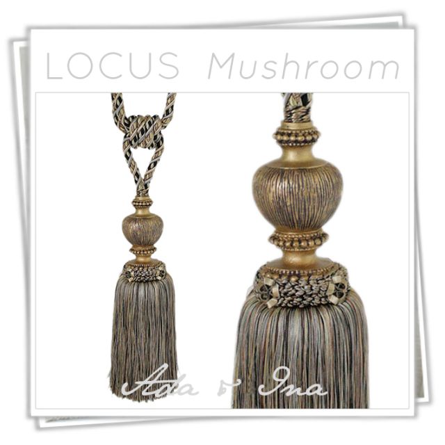 Locus curtain tieback with gold resin detail  - 11 colours
