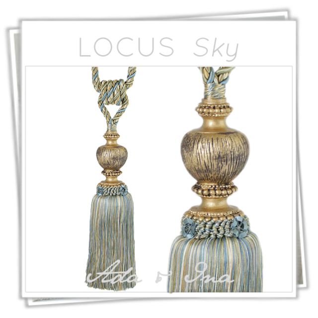 Locus curtain tieback with gold resin detail  - 11 colours